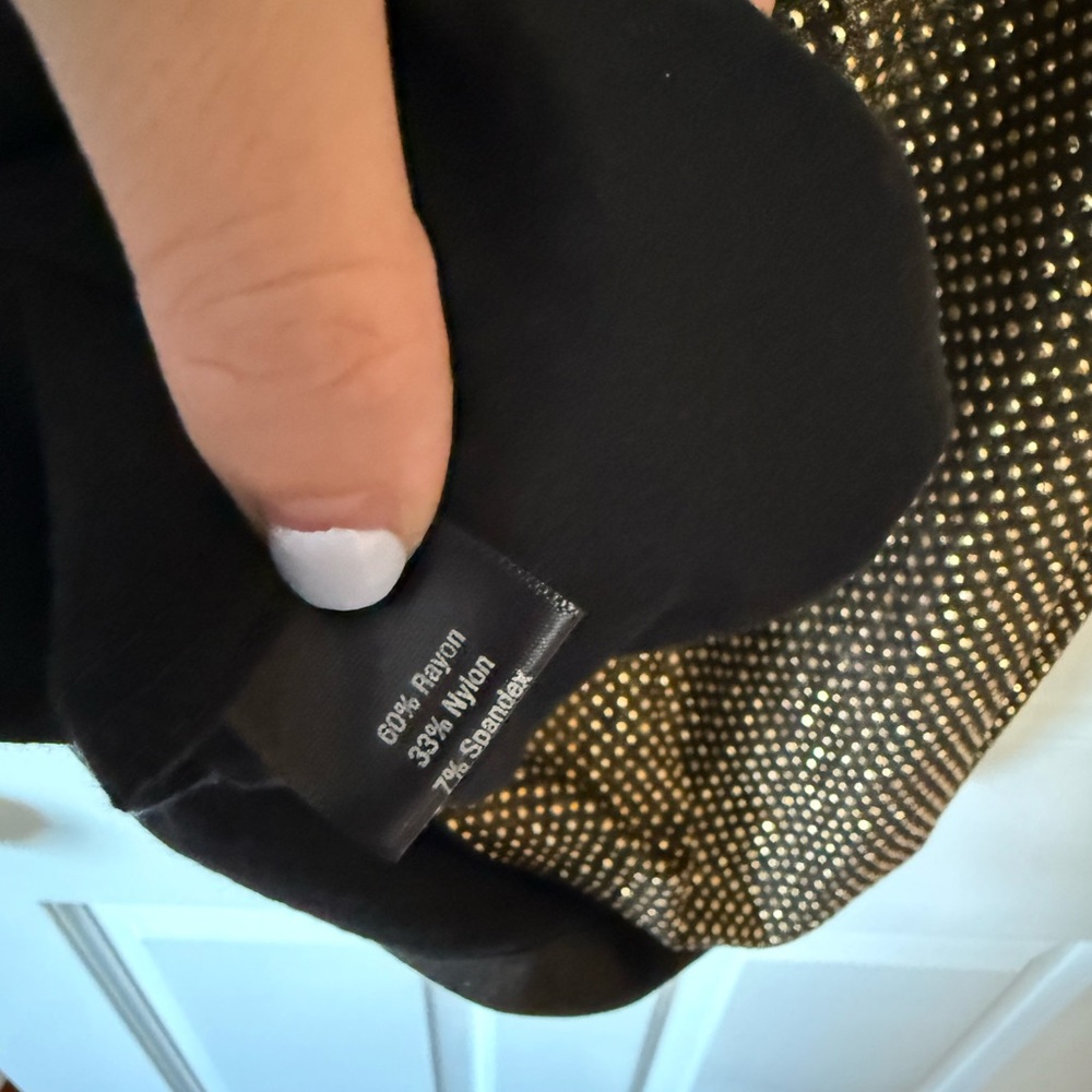 Black and Gold Rhinestone Dress - Picture 7 of 7